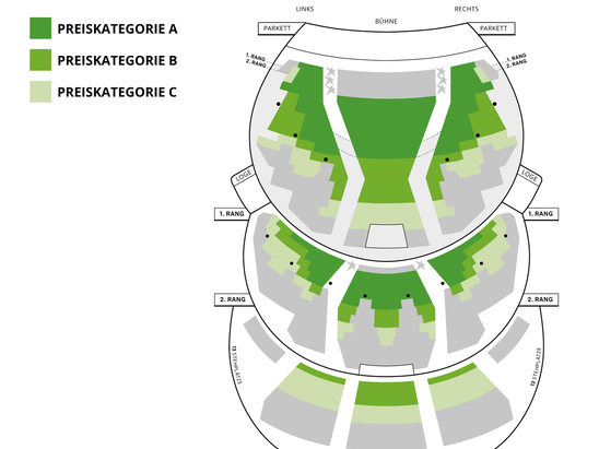 Saalplan DIE SCHÖNE UND DAS BIEST mit Ticket und Hotel