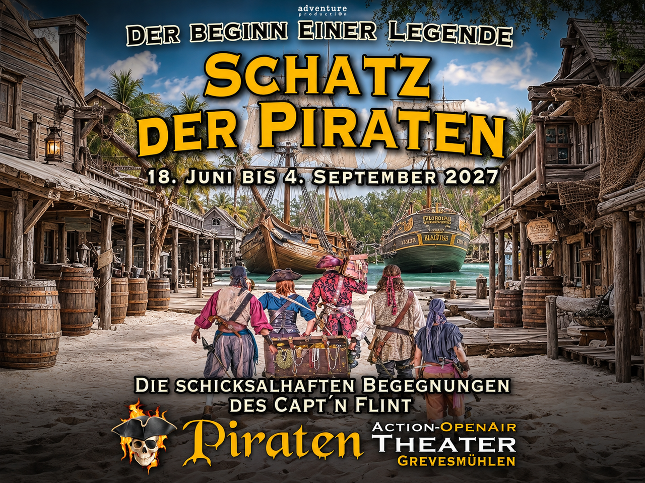 Beispielbild: Piraten Action Open Air Grevesmühlen mit Ticket und Hotel – Das Stück: Der Schatz der Piraten