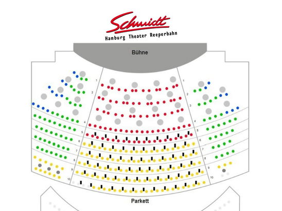 Saalplan Hotel Skiverliebt - Das 5-Sterne Musical in Hamburg mit Ticket und Hotel