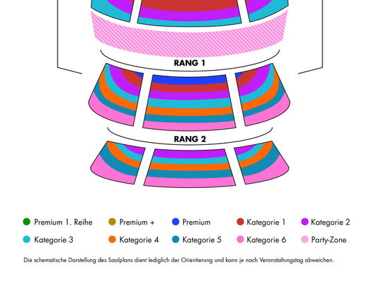 Saalplan WE WILL ROCK YOU Musical mit Ticket und Hotel
