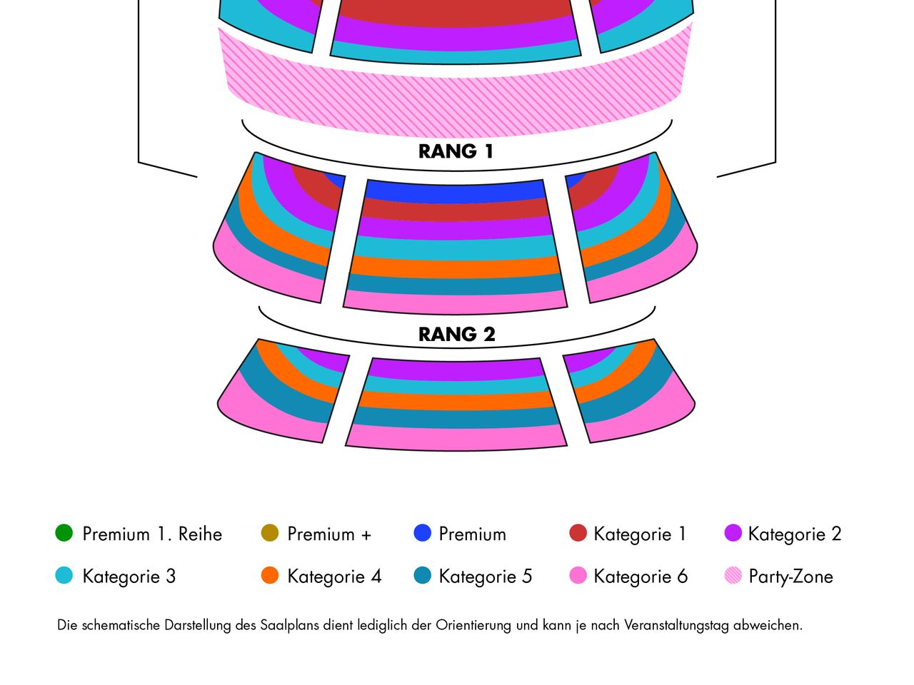 Saalplan &JULIA - Das Pop-Musical mit Ticket und Hotel