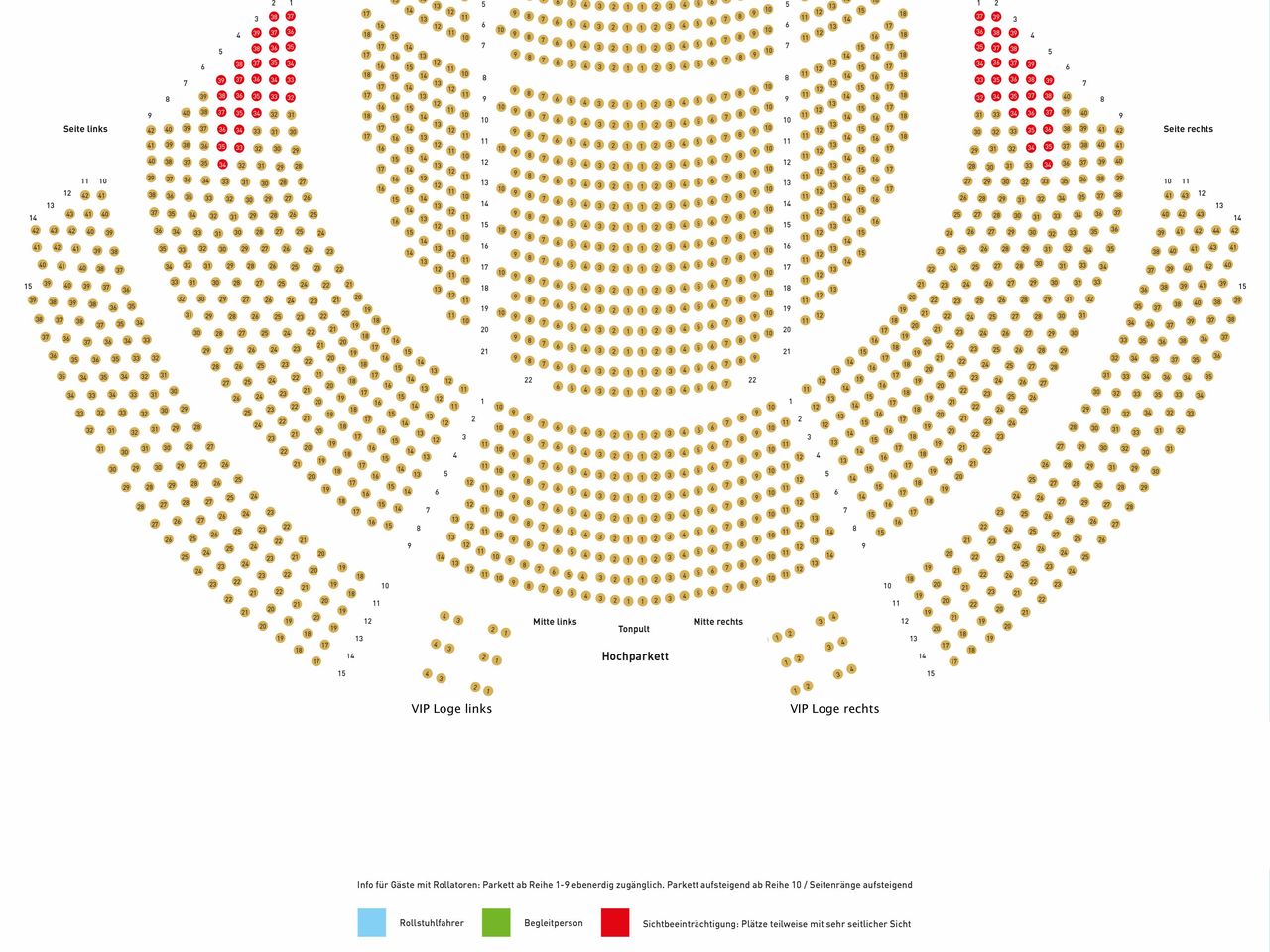 Saalplan Die Schöne und das Biest mit Ticket und Hotel